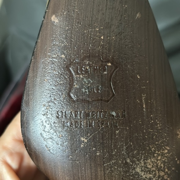 Stuart Weitzman Burgundy and Gold Patent Leather High Heels Sz 7 - Picture 11 of 13